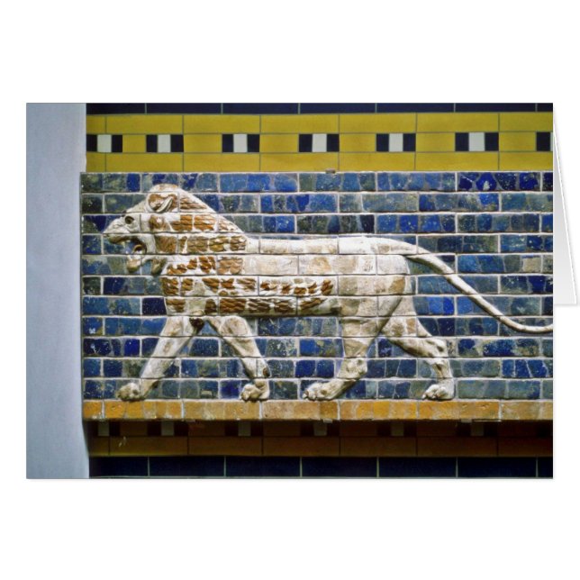 Persiskt lejont - glasad tegelsten, Istanbul Hälsningskort (Framsidan Horizontal)