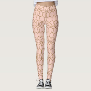 Persiskt  och Guld Modern Boho Geometric Glam Leggings