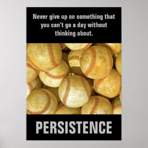 Persistence Baseball inspirational Motivational Poster