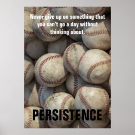 Persistence Baseball inspirational Motivational Poster