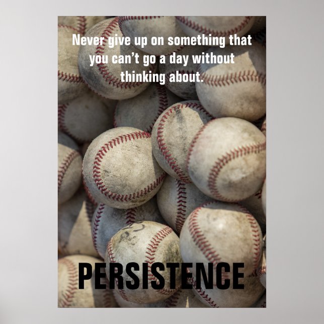 Persistence Baseball inspirational Motivational Poster (Framsidan)