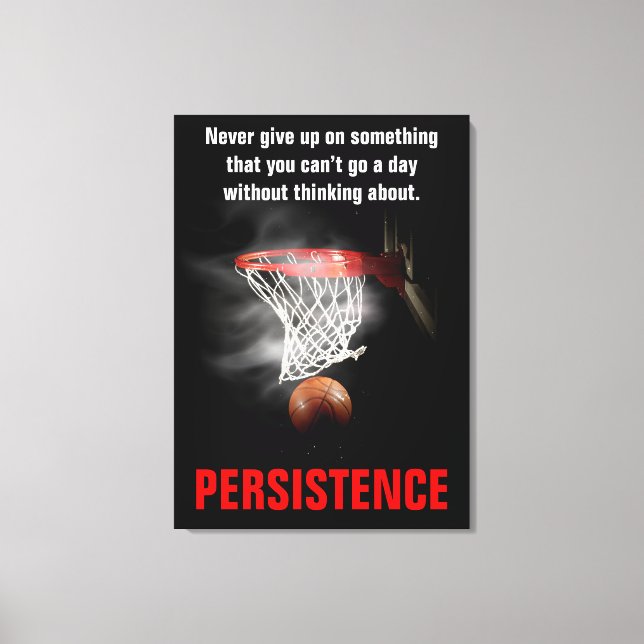 Persistence Basketball inspirational Motivational Canvastryck (Framsida)