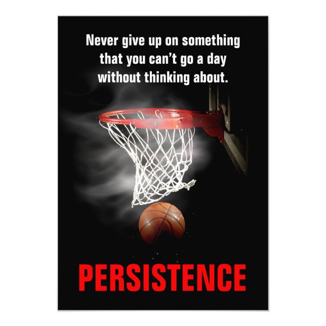 Persistence Basketball inspirational Motivational Fototryck (Framsidan)
