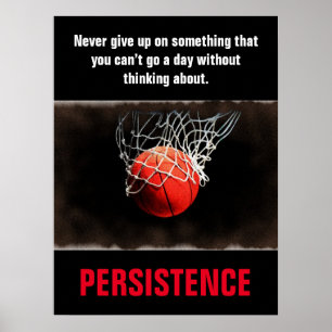 Persistence Basketball inspirational Motivational Poster