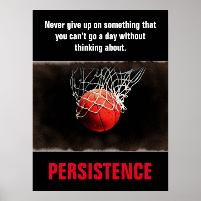 Persistence Basketball inspirational Motivational Poster (Framsidan)