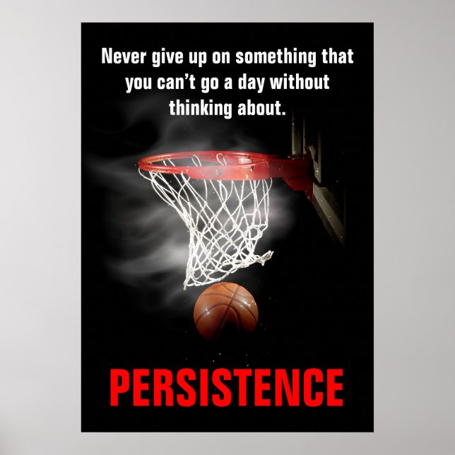 Persistence Basketball inspirational Motivational Poster (Framsidan)