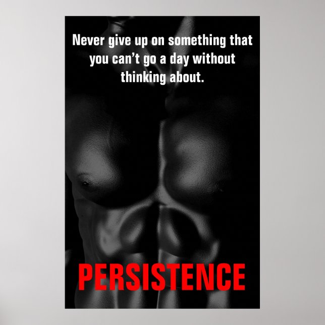 Persistence Bodybuilding Training Black & White Poster (Framsidan)