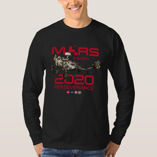 Persistence Rover Mars 2020 Landing Day T Shirt (Framsida)