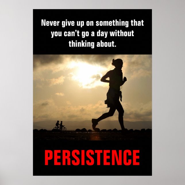 Persistence Running Fitness Training Motivational Poster (Framsidan)