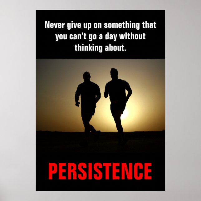 Persistence Running Fitness Training Motivational Poster (Framsidan)