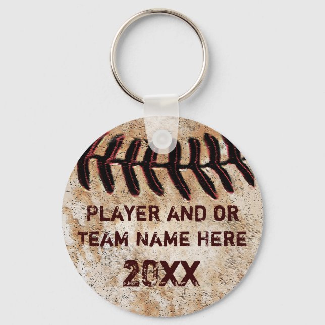 PERSNLIGA BILLIGA Baseball Lagpresenter DIN TEXT Nyckelring (Framsida)