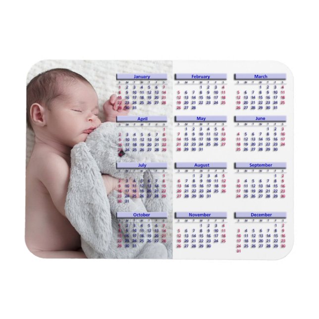 Persoanlisera 2017 års Mini-kylskåp, magnet-kalend Magnet (Horisontell)