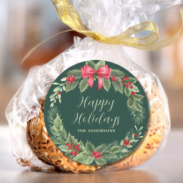 Persoanlisk Grönt Utandningsjul Runt Klistermärke