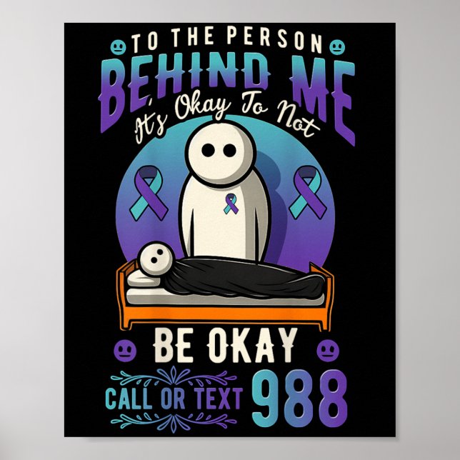 Person bakom mig Suicide Prevention Awareness Hotl Poster (Framsidan)