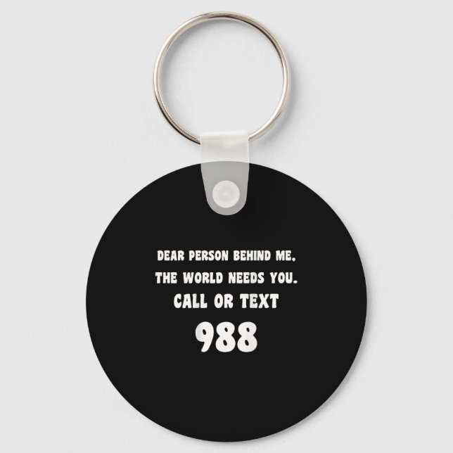 Person bakom mig - Suicide Prevention Hotline 988 Nyckelring (Framsida)