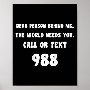 Person bakom mig - Suicide Prevention Hotline 988 Poster
