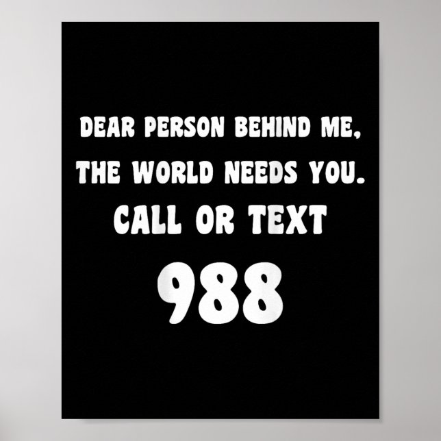 Person bakom mig - Suicide Prevention Hotline 988 Poster (Framsidan)