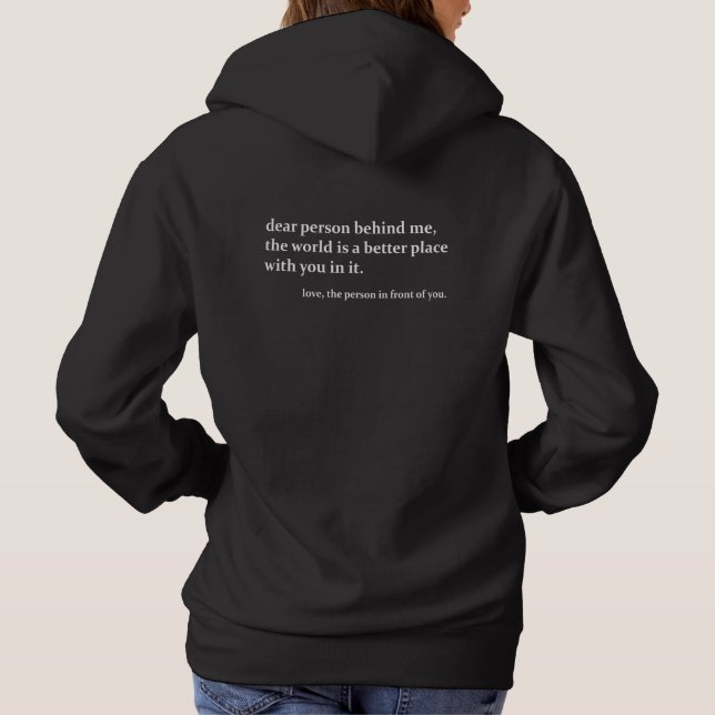 Person bakom mig, Tillbaka Skriv ut Hoodie, Bästa  T Shirt (Baksida)