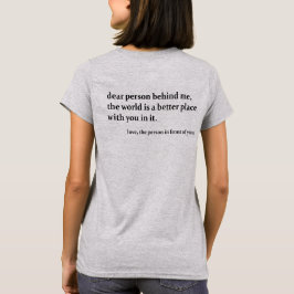 Person bakom mig, Tillbaka Skriv ut Shirt, Bästa p T Shirt