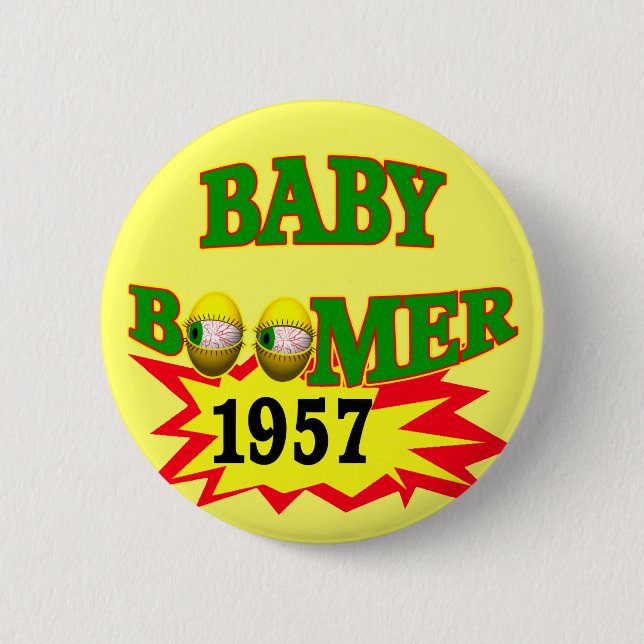 Person född under en baby boom 1957 knapp (Framsida)