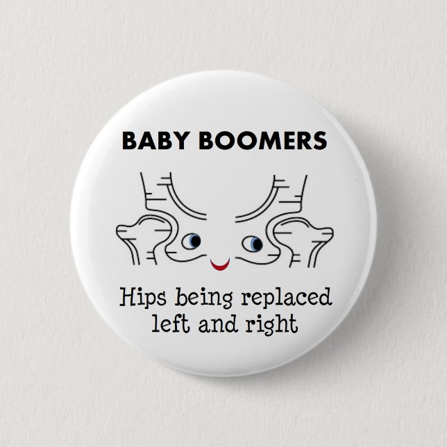Person född under en baby boomhöfter knapp (Framsida)