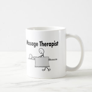 Person för massageterapeutpinne kaffemugg
