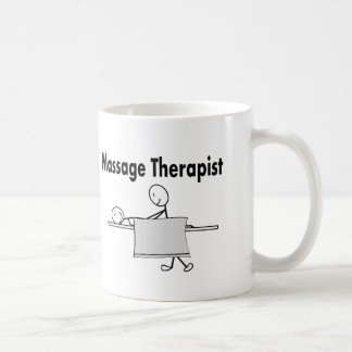 Person för massageterapeutpinne kaffemugg