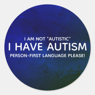 Person först autism runt klistermärke