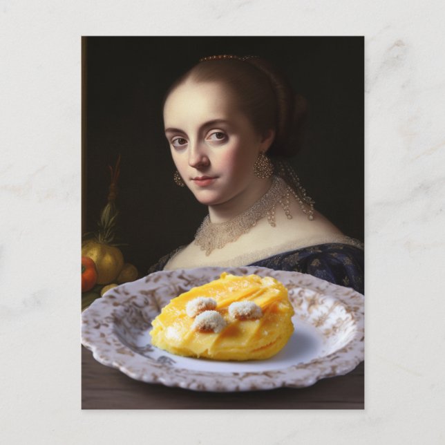 Person i målning Tittar på mat Vykort (Framsida)