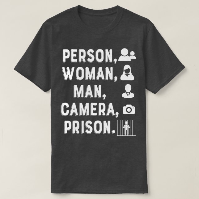 Person, kvinna, man, kamera, fängelse - 14 t shirt (Design framsida)