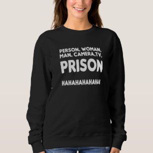 Person Kvinna Man Kamera TV Fängelse Haha Sarksat T Shirt