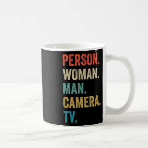 Person Kvinna Man Kamera Tv Kognitivt Test Trump Kaffemugg