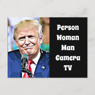 Person, kvinna, man, kamera, TV, lustig antitrump Vykort