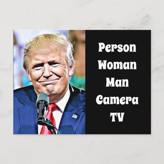 Person, kvinna, man, kamera, TV, lustig antitrump Vykort (Framsida)