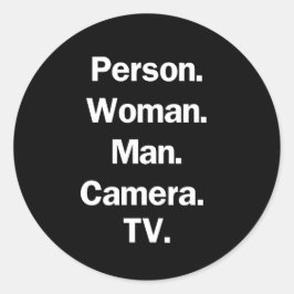Person. Kvinna. Man. Kamera. TV. Runt Klistermärke