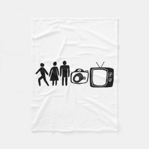 Person kvinna man kamera tv t-shirt  fleecefilt