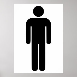 Person Man undertecknar Universal Silhouette Class Poster