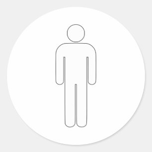 Person Man undertecknar Universal Silhouette Class Runt Klistermärke