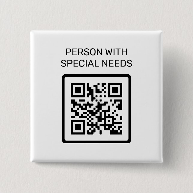 Person med Speciella behov QR-kod Knapp (Framsida)