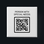 Person med Speciella behov QR-kod Knapp<br><div class="desc">Knapp för QR-kod för person med Speciella behov</div>