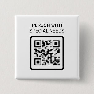 Person med Speciella behov QR-kod Knapp