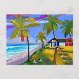 Person och Hund Lutning av Beach | flytt Vykort