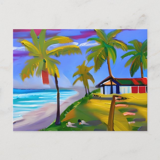 Person och Hund Lutning av Beach | flytt Vykort (Framsida)