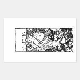 Person som läser i Garden Bookplate-märke Rektangulärt Klistermärke