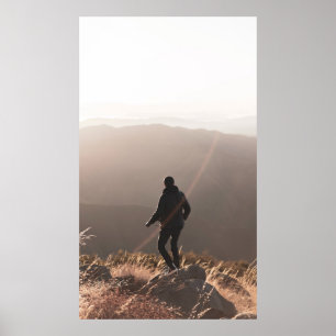 Person som står på sten poster