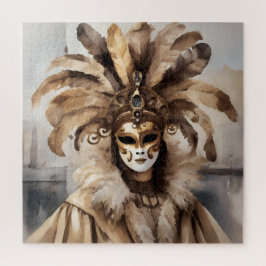 Person wearing Venetian mask Pussel
