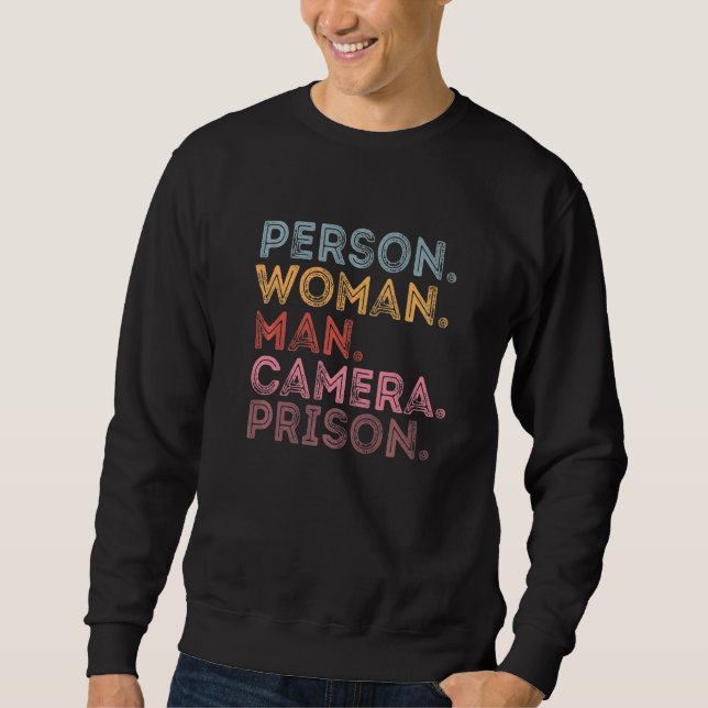 Person Woman Man Camera-fängelset Lång Ärmad Tröja (Framsida)