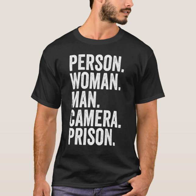 Person Woman Man Camera-fängelset T Shirt (Framsida)