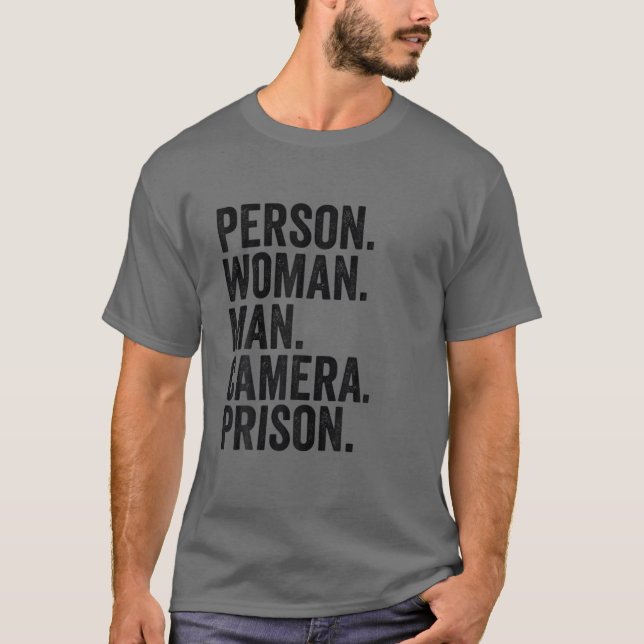 Person Woman Man Camera-fängelset T Shirt (Framsida)