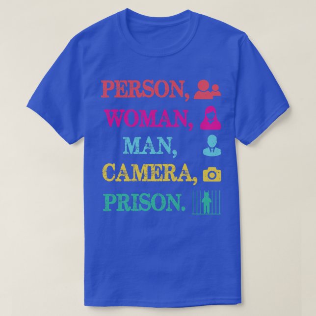 Person Woman Man Camera TV-fängelset T Shirt (Design framsida)